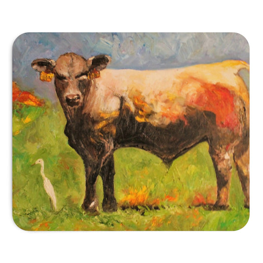 White Egret and the Bull Mousepad