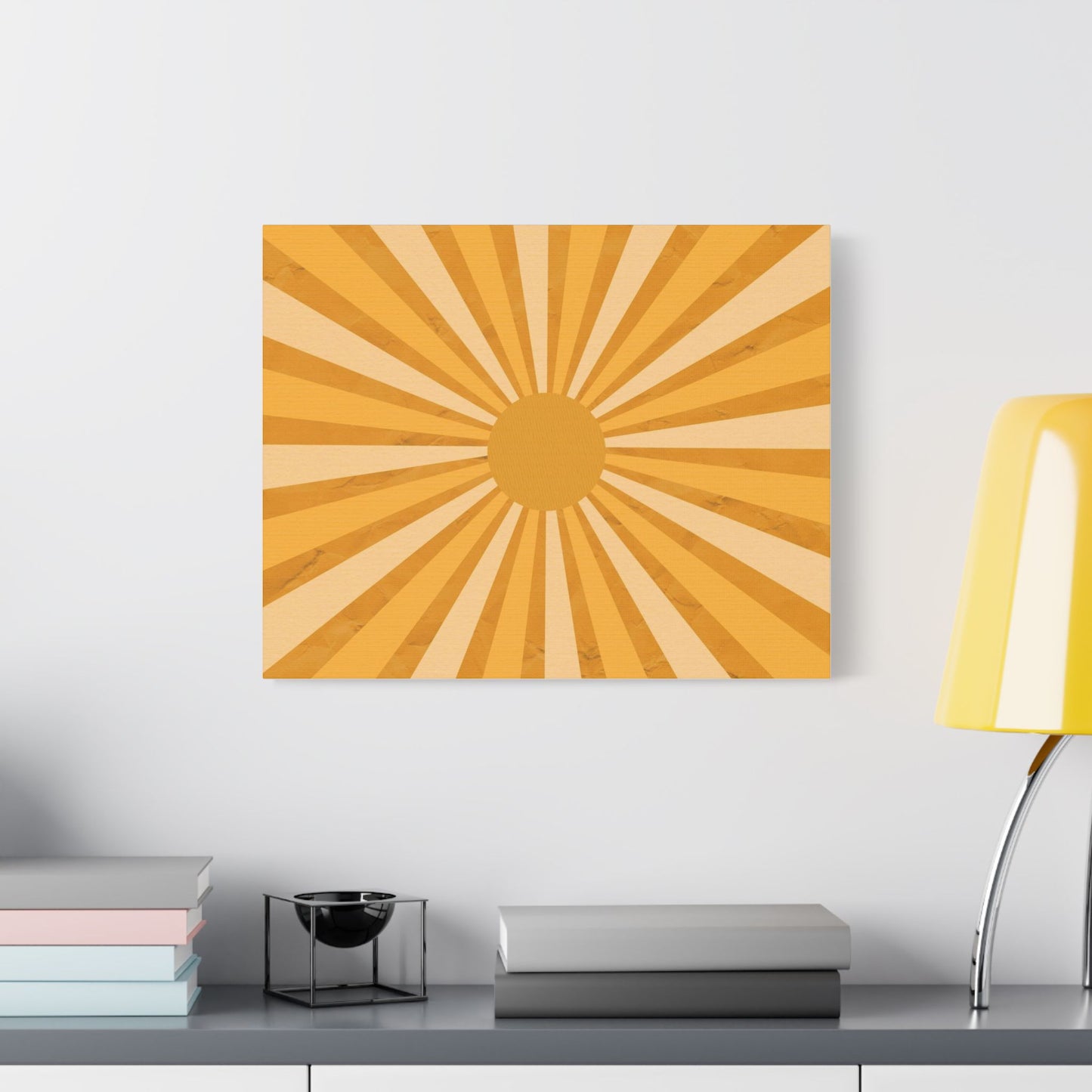 Retro Sun Art- Gallery Wrapped- Satin Stretched Canvas Gallery Wraps - No Frame Needed