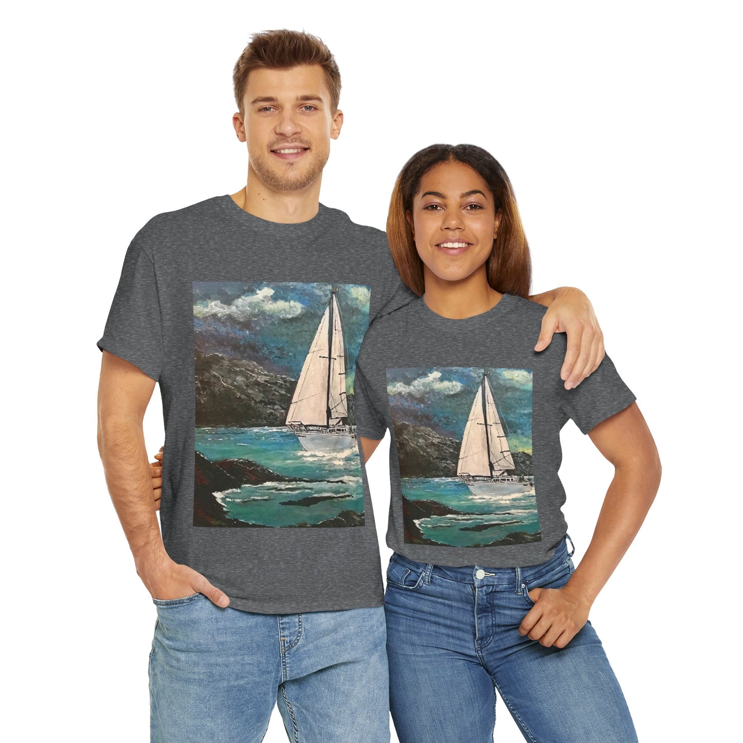 Tropical Sailing - Amazing Unisex Heavy Cotton Short Sleeve Tee Shirts!