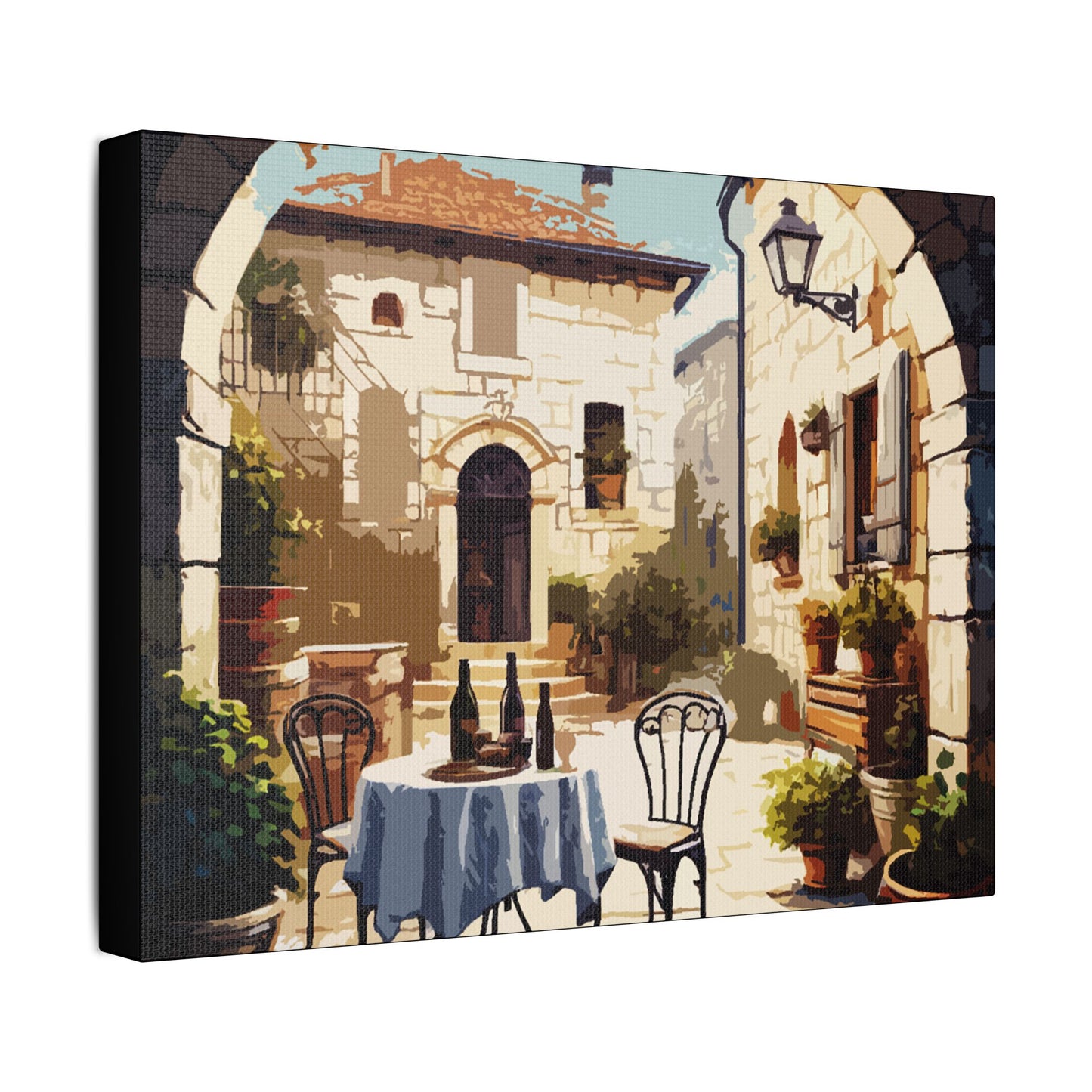 Secret Patio- Art- Gallery Wrapped- Satin Stretched Canvas Gallery Wraps - No Frame Needed