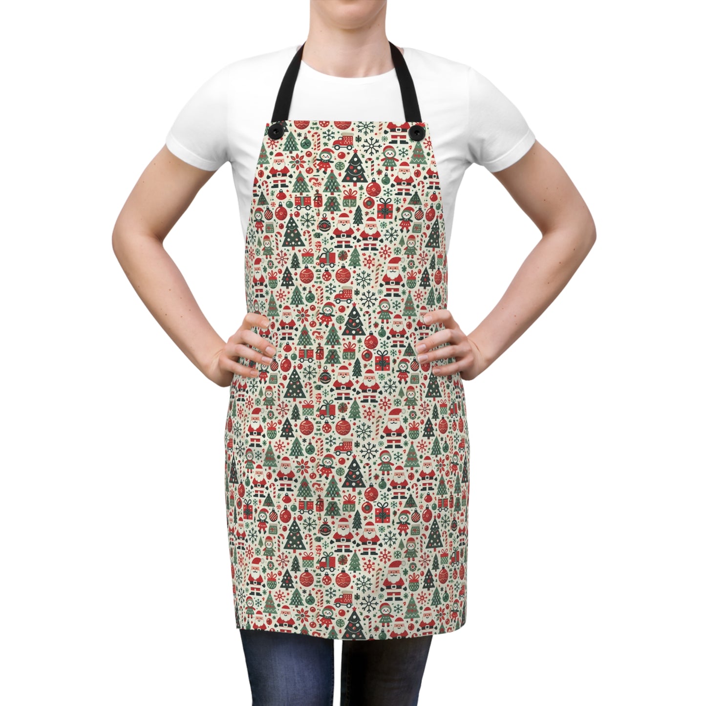Santas, Trees, Snowflakes, Candy Canes, and Ornaments, Christmas Apron