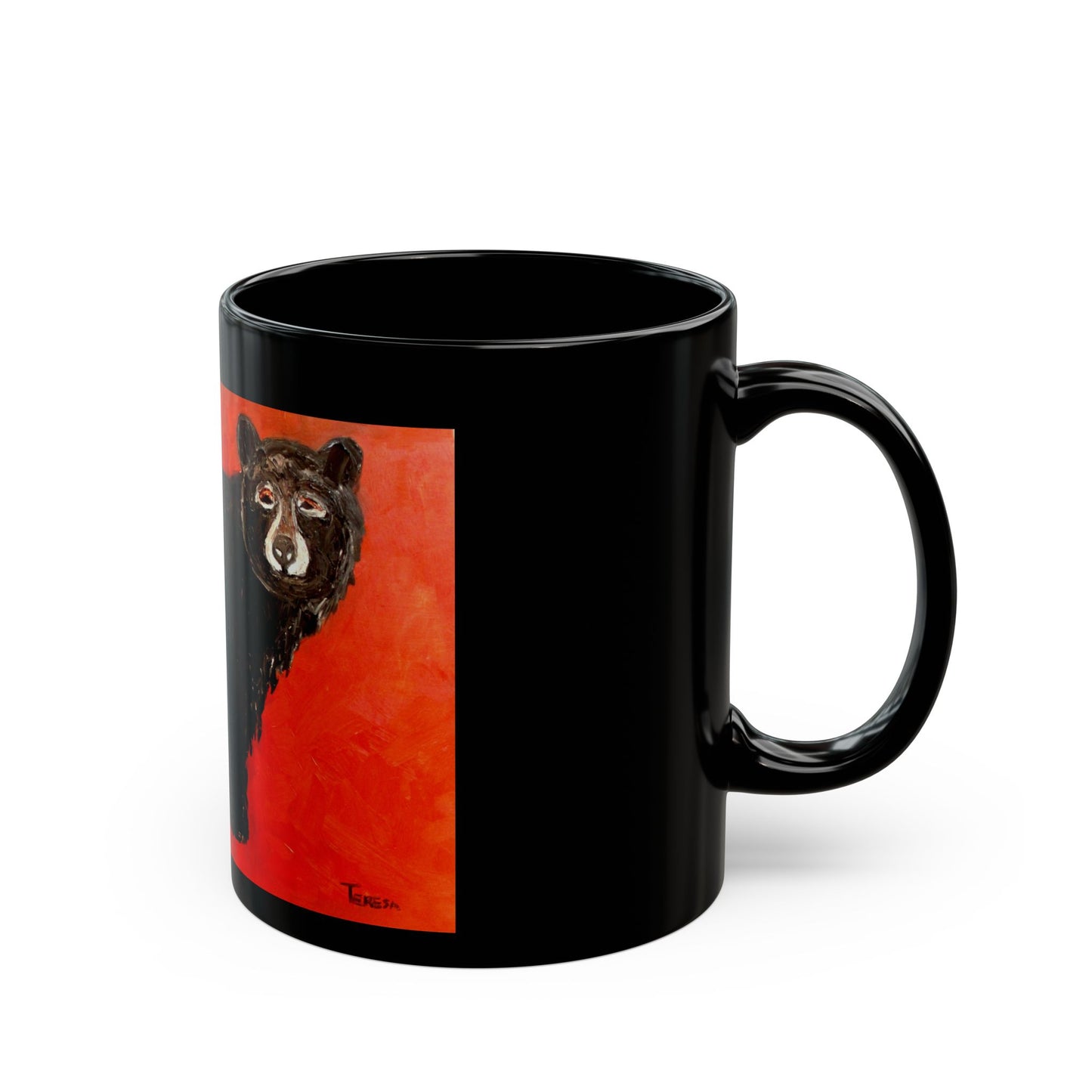 Black Mountain Bear- 11 oz or 15 oz Ceramic Black Mugs