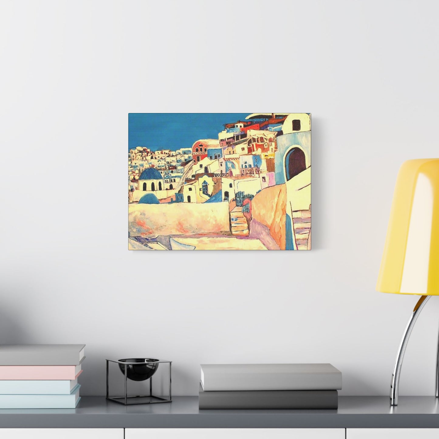 Visit Greece - Art- Gallery Wrapped- Satin Stretched Canvas Gallery Wraps - No Frame Needed