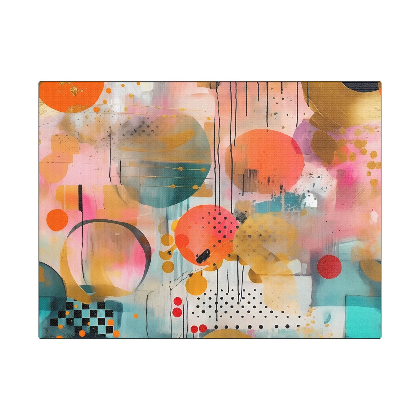 Abstract Designer Art- Gallery Wrapped- Satin Stretched Canvas Gallery Wraps - No Frame Needed