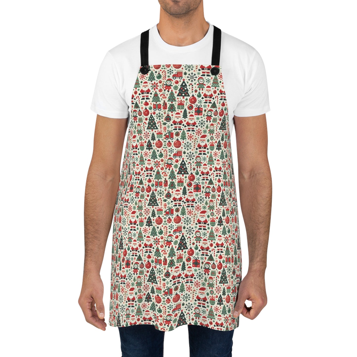 Santas, Trees, Snowflakes, Candy Canes, and Ornaments, Christmas Apron