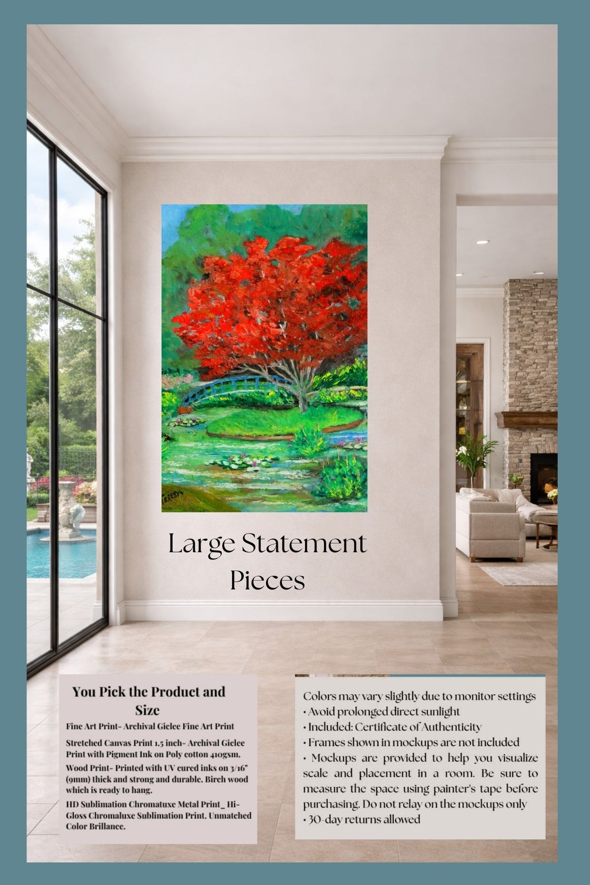 Garden Red Beauty| Japanese Maple Tree Art| Giclee Paper- Wood- Metal- Canvas