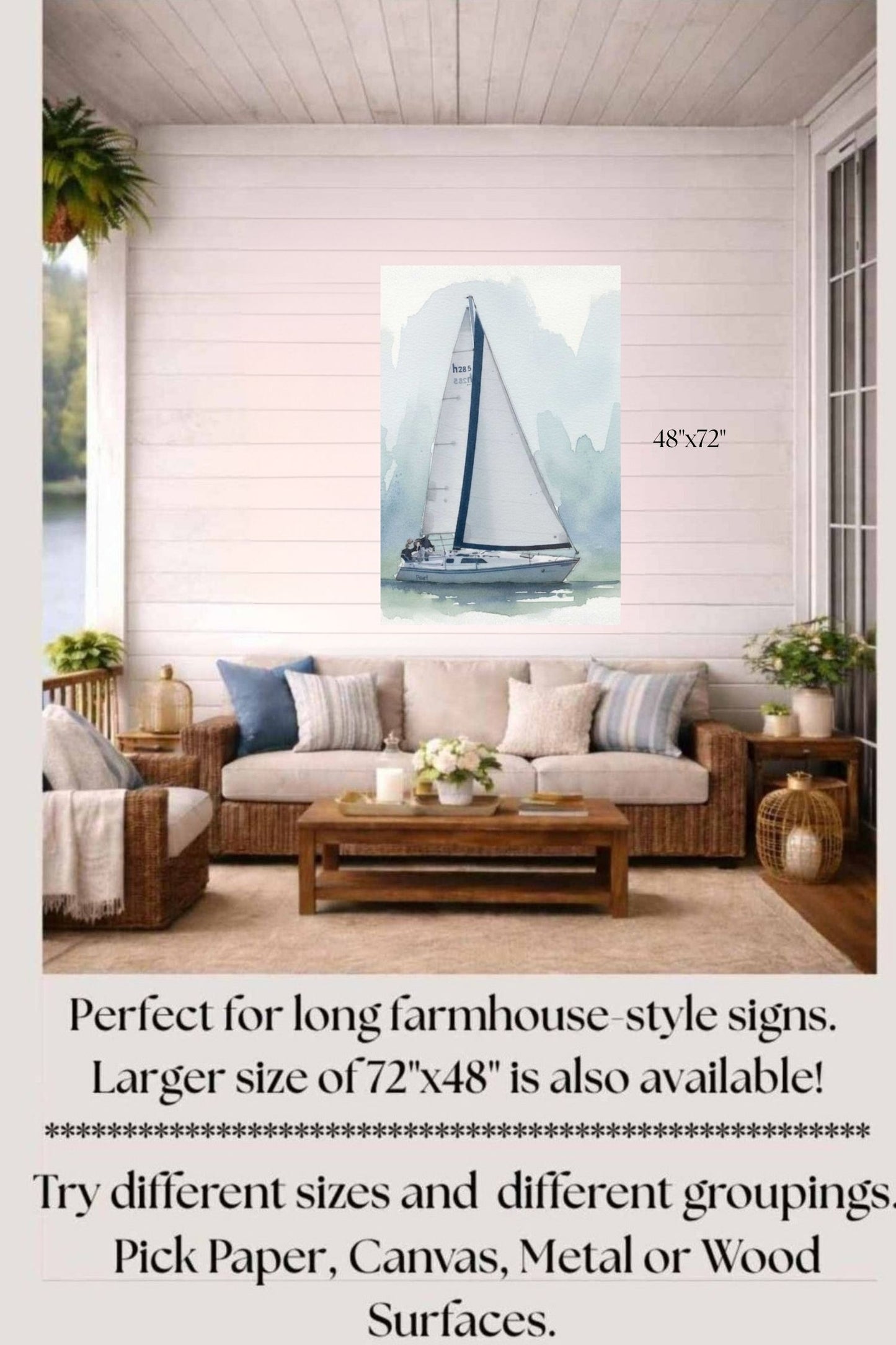 Sailing Boat | Water Sports Art| Prints, Giclee Paper, Giclee Canvas, Birch Wood, and Metal Panels