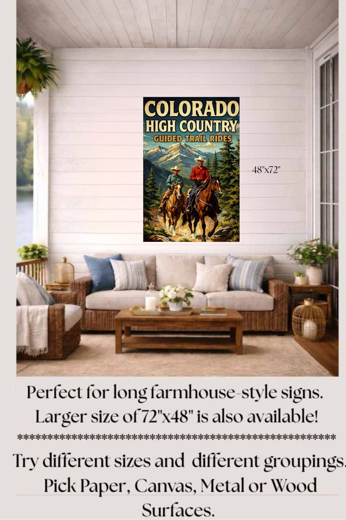 Colorado High Country| Animal-Horse Riding- Art Giclee Paper- Wood- Metal- Canvas