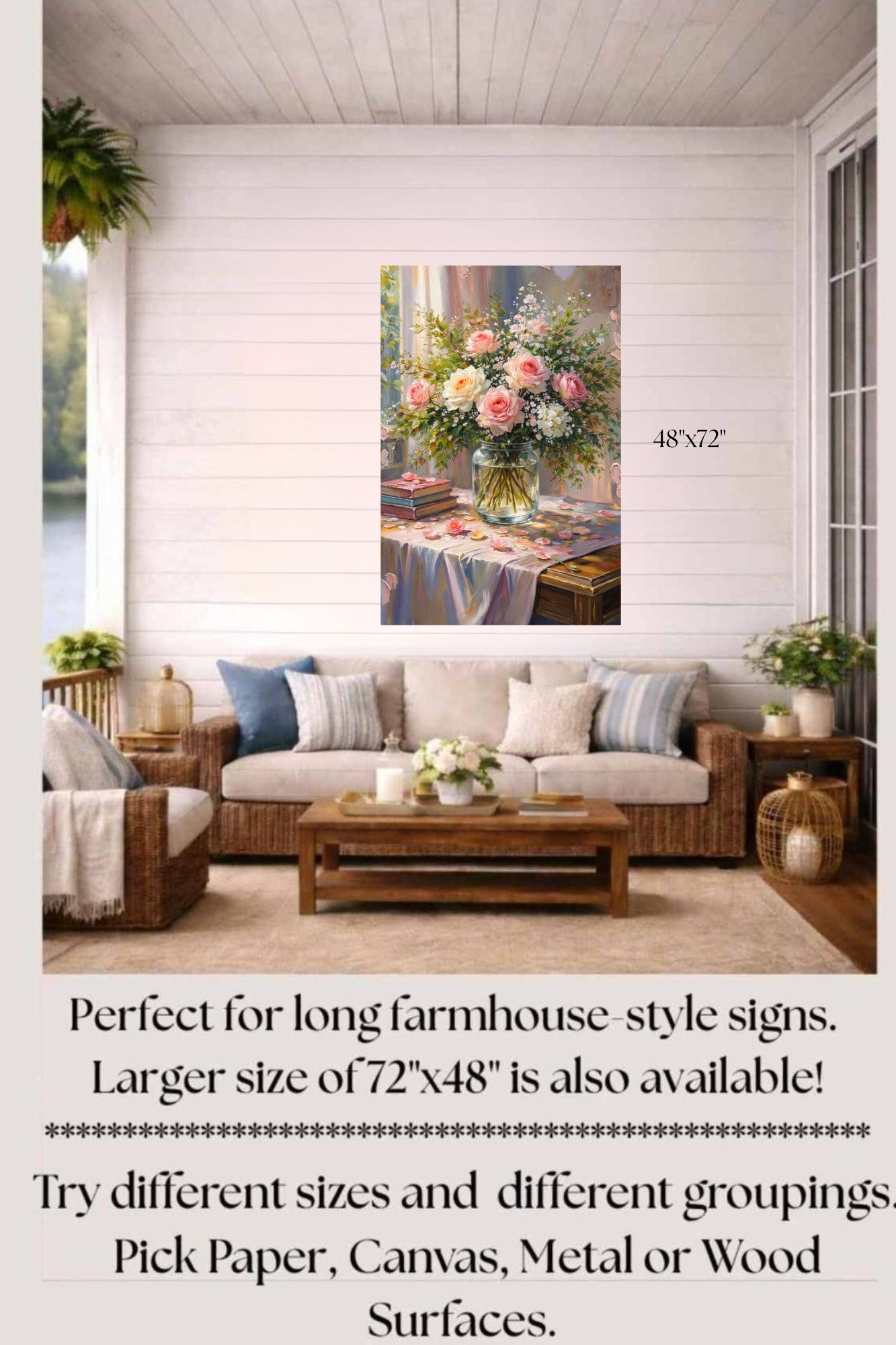 Soft Bouquets and Sunlight Serenity| Floral Print| Romantic Pink Roses in the Sunlight| Giclee Paper- Wood- Metal- Canva