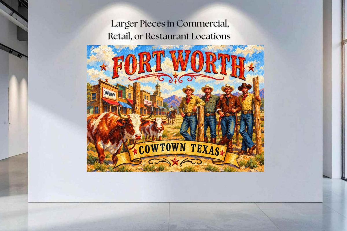 Ft. Worth Cowtown Texas| Western-Art-Animal|  Prints, Canvas, Wood, or Metal Art