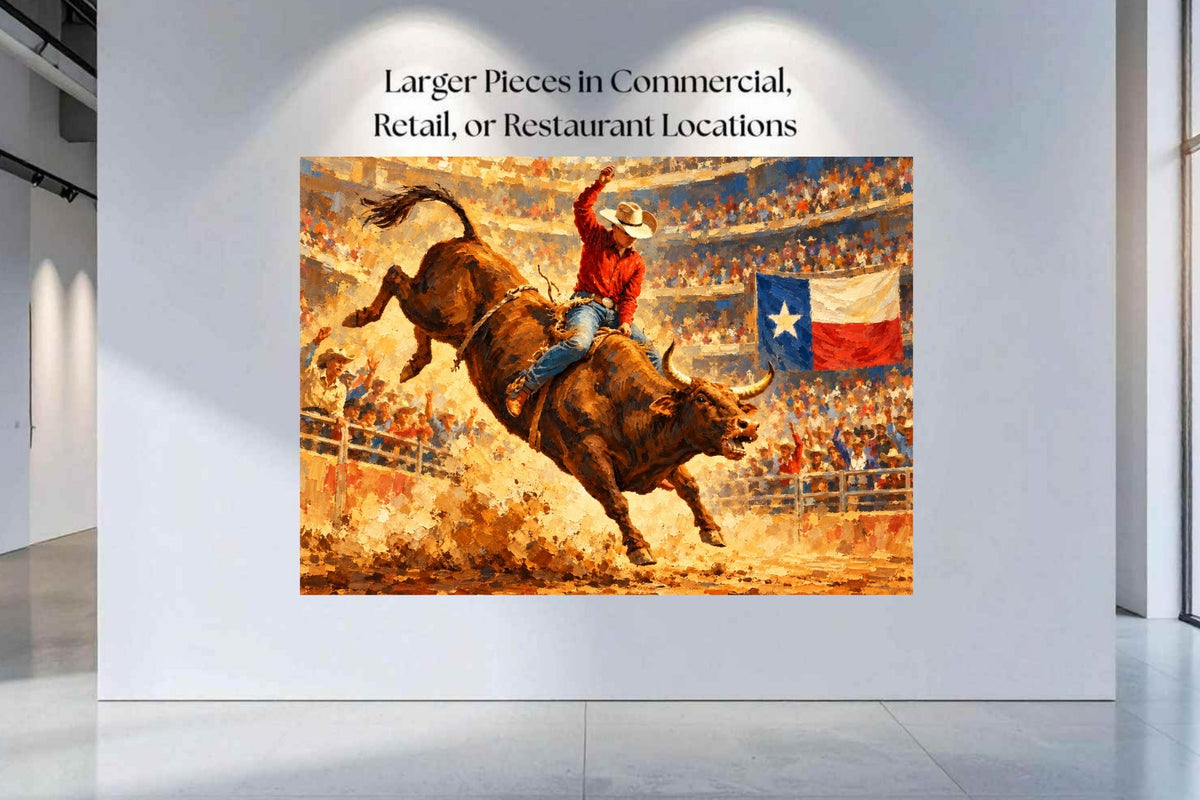 Bull Riding Rodeo Houston| Prints, Canvas, Wood, or Metal Art