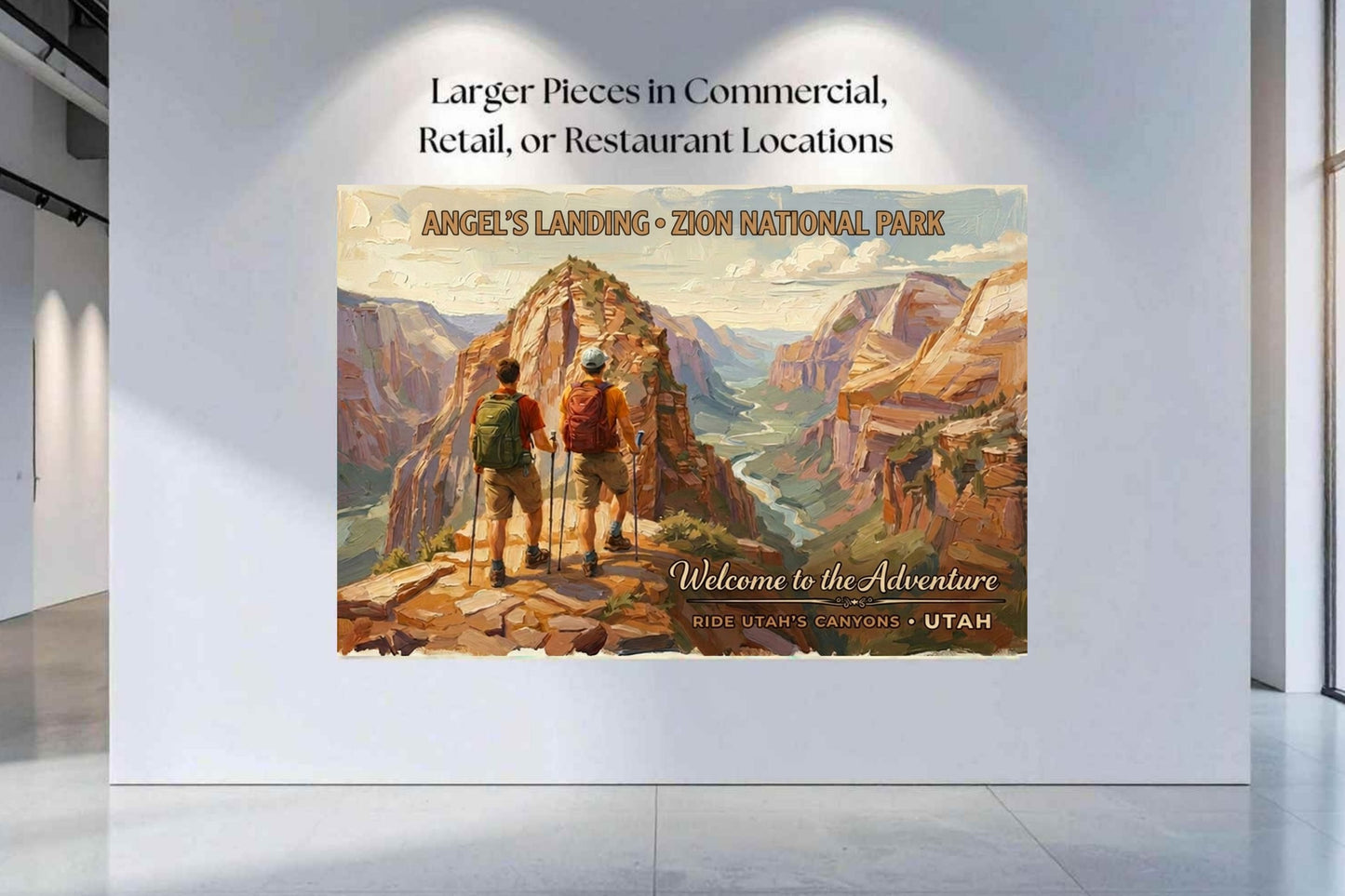 Angel's Landing, Zion National Park | Utah Travel Poster | Canyon Hiking Wall Art | Giclée Print on Paper, Canvas, Wood & Metal