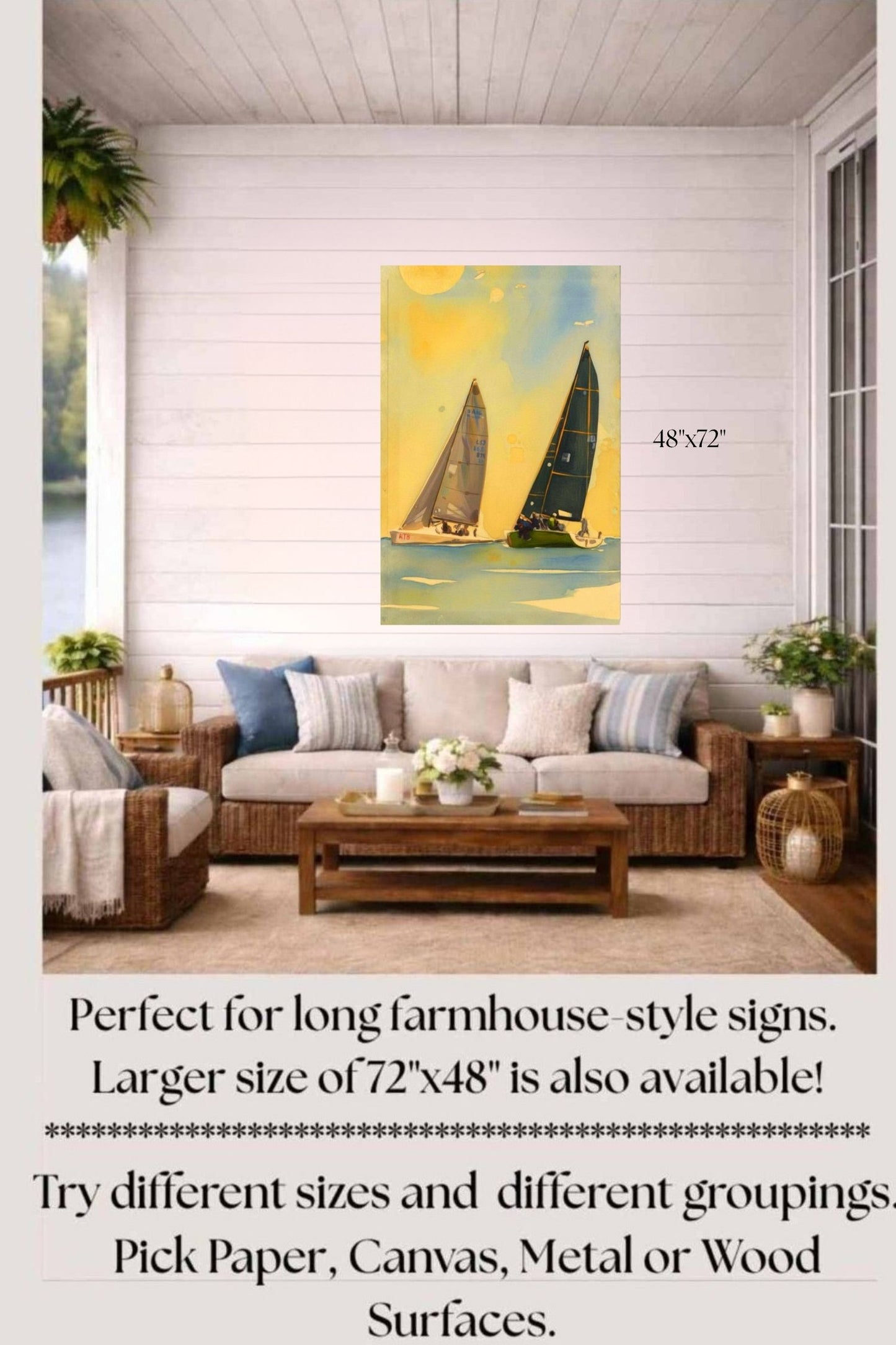 Sailing Days| Water Sports Art| Art Giclee Paper- Wood- Metal- Canvas
