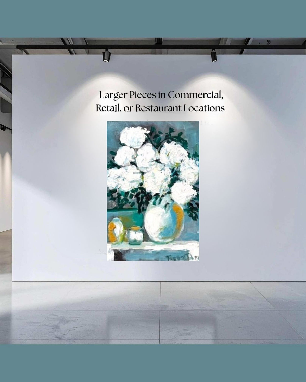 White Hydrangeas Floral Arrangement | Original Floral Art | Giclée Paper • Wood • Metal • Canvas