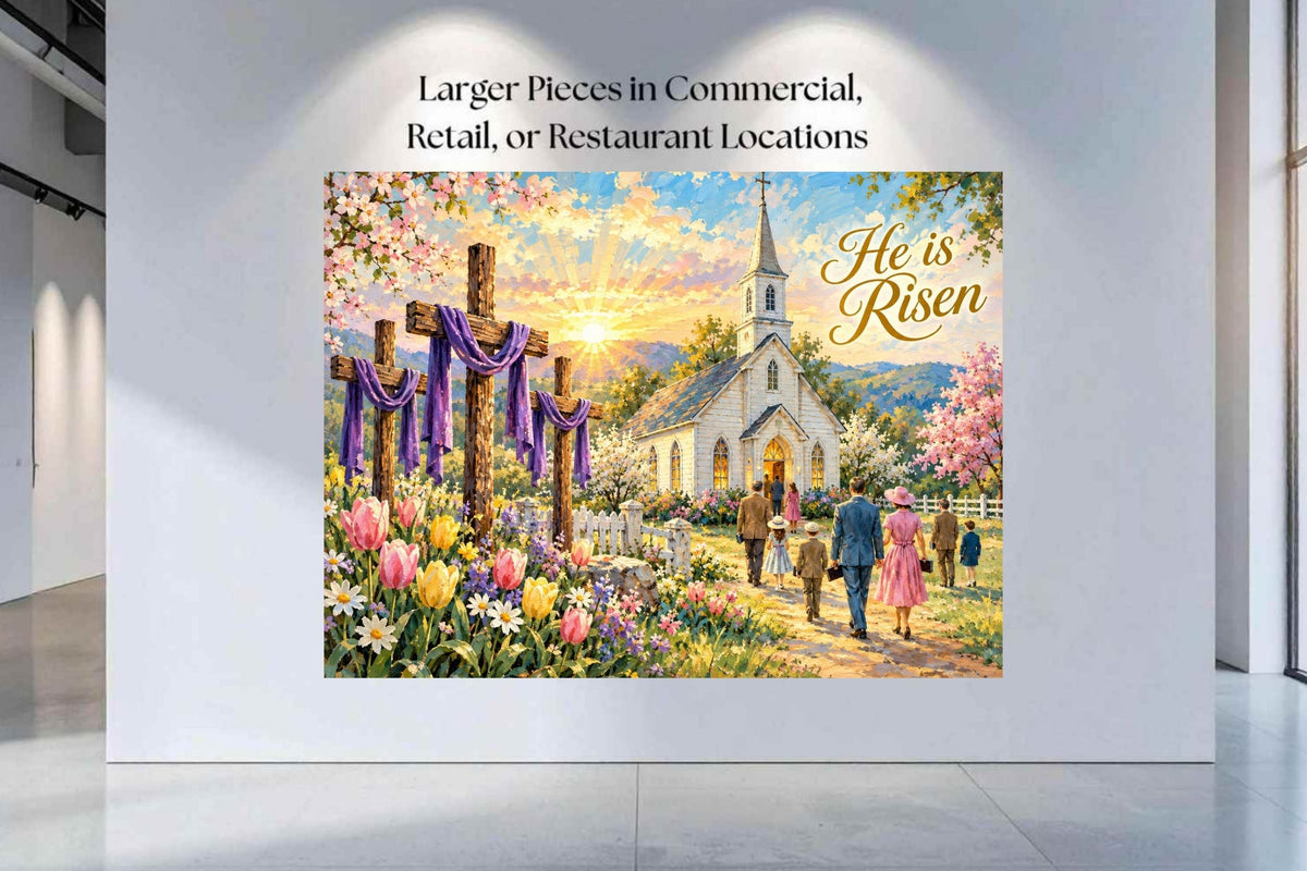 Easter Morning At the Country Church| Prints, Canvas, Wood, or Metal Art
