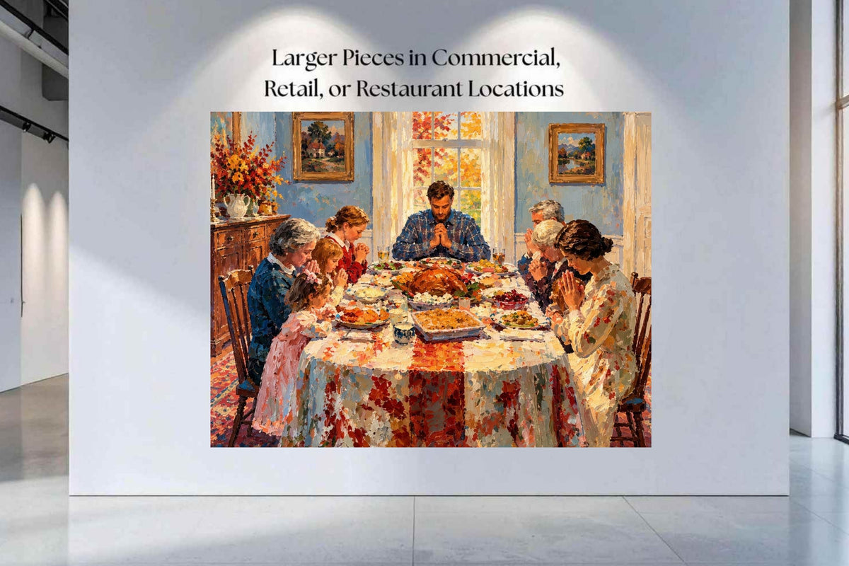 Happy Thanksgiving Give Thanks Celebrate the Holiday Giclee Paper- Wood- Metal- Canvas