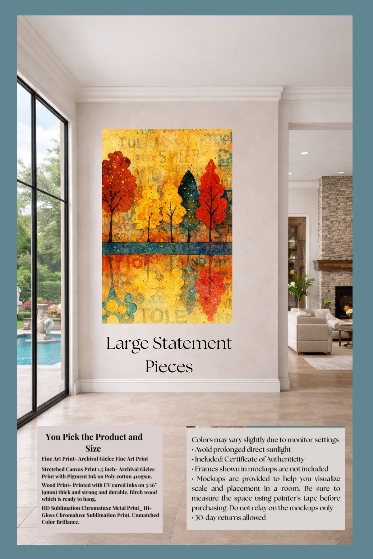 Autumn Rhythm | Mid Century Modern Fall Trees | Abstract Autumn Art | Giclée Paper • Wood • Metal • Canvas