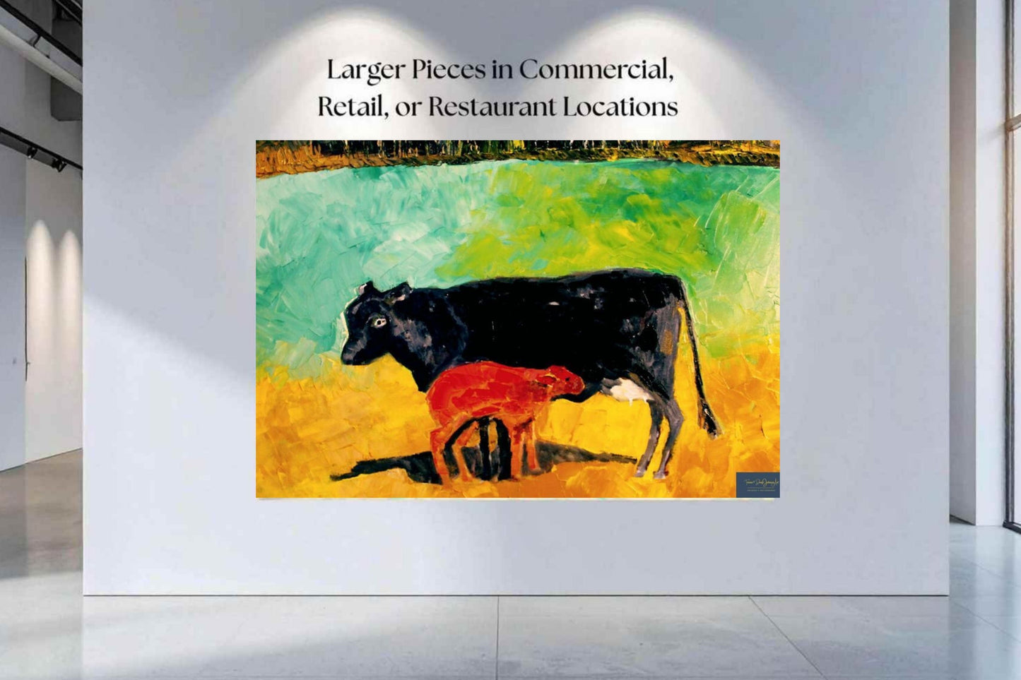 Allison's Cow and Calf Fine| Original Teresa Johnson Print | Western Decor |-Giclee Paper- Wood- Metal- Canvas