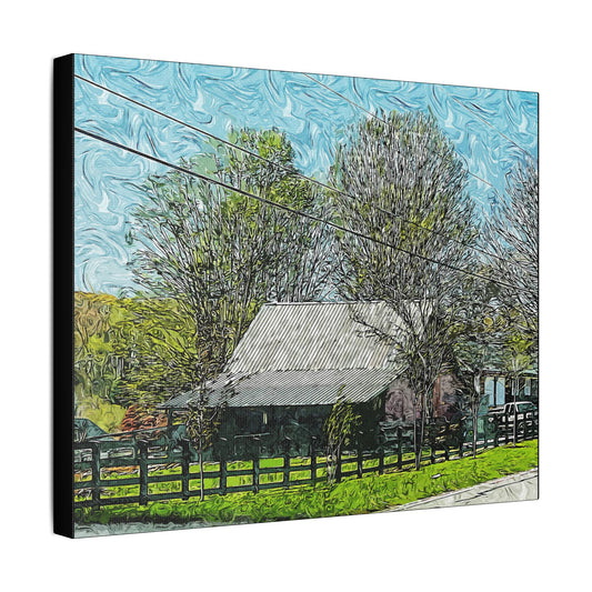 Farm Building- Art- Gallery Wrapped- Satin Stretched Canvas Gallery Wraps - No Frame Needed