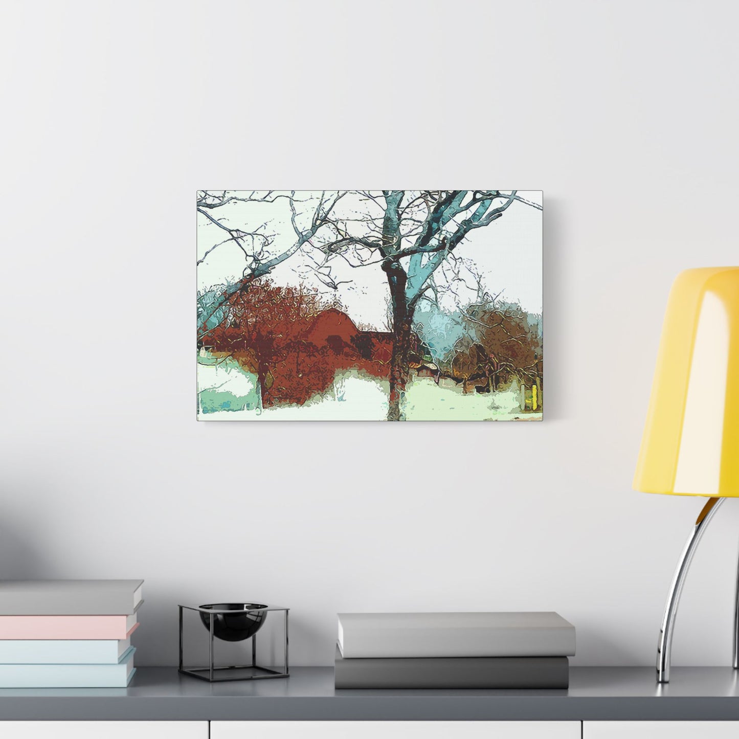 Barn in the Woods- Art- Gallery Wrapped- Satin Stretched Canvas Gallery Wraps - No Frame Needed