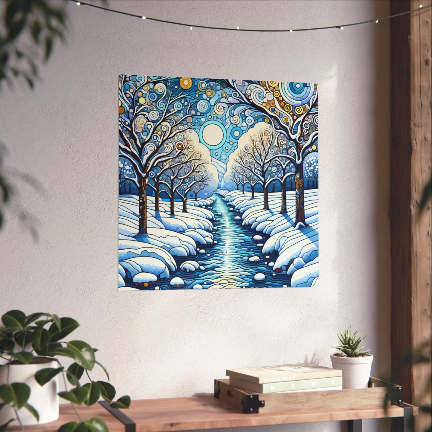 Winter Stream- Art- Giclée Technique Fine Art Posters- No Frame