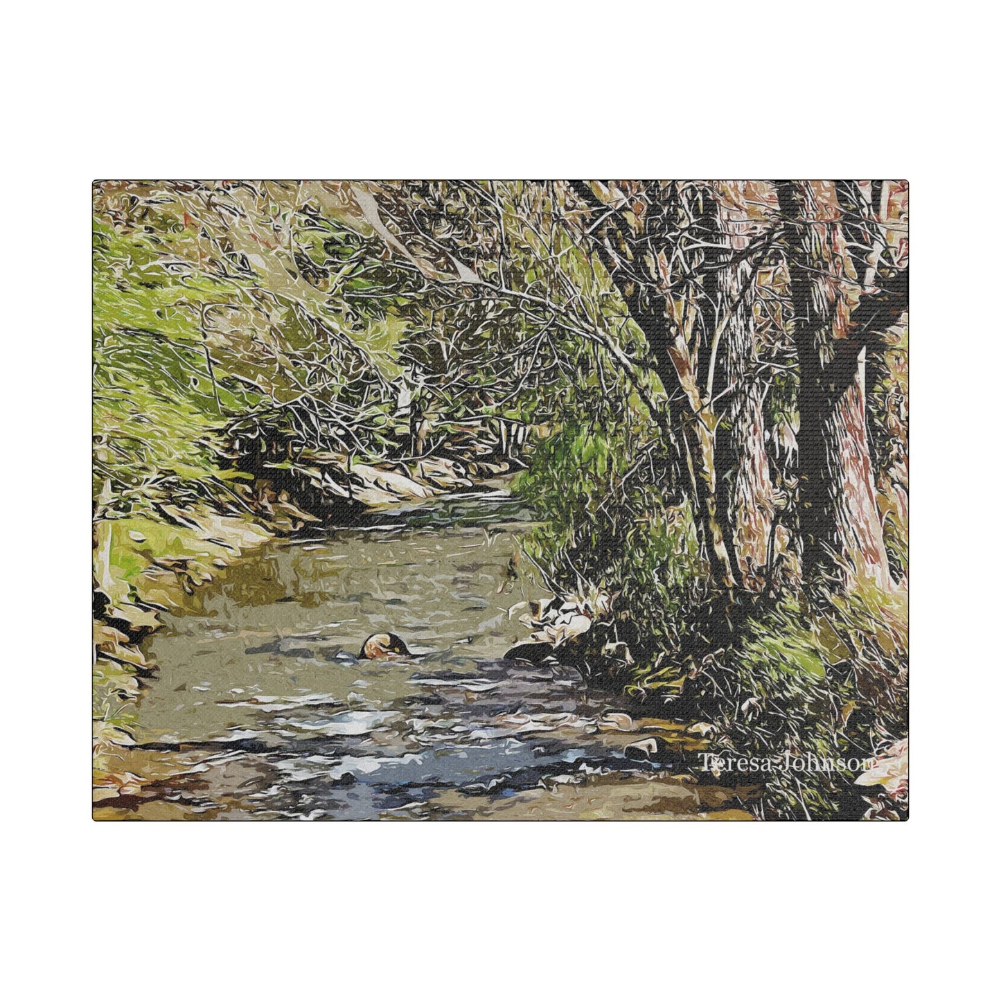 Georgia Creek- Art- Gallery Wrapped- Satin Stretched Canvas Gallery Wraps - No Frame Needed