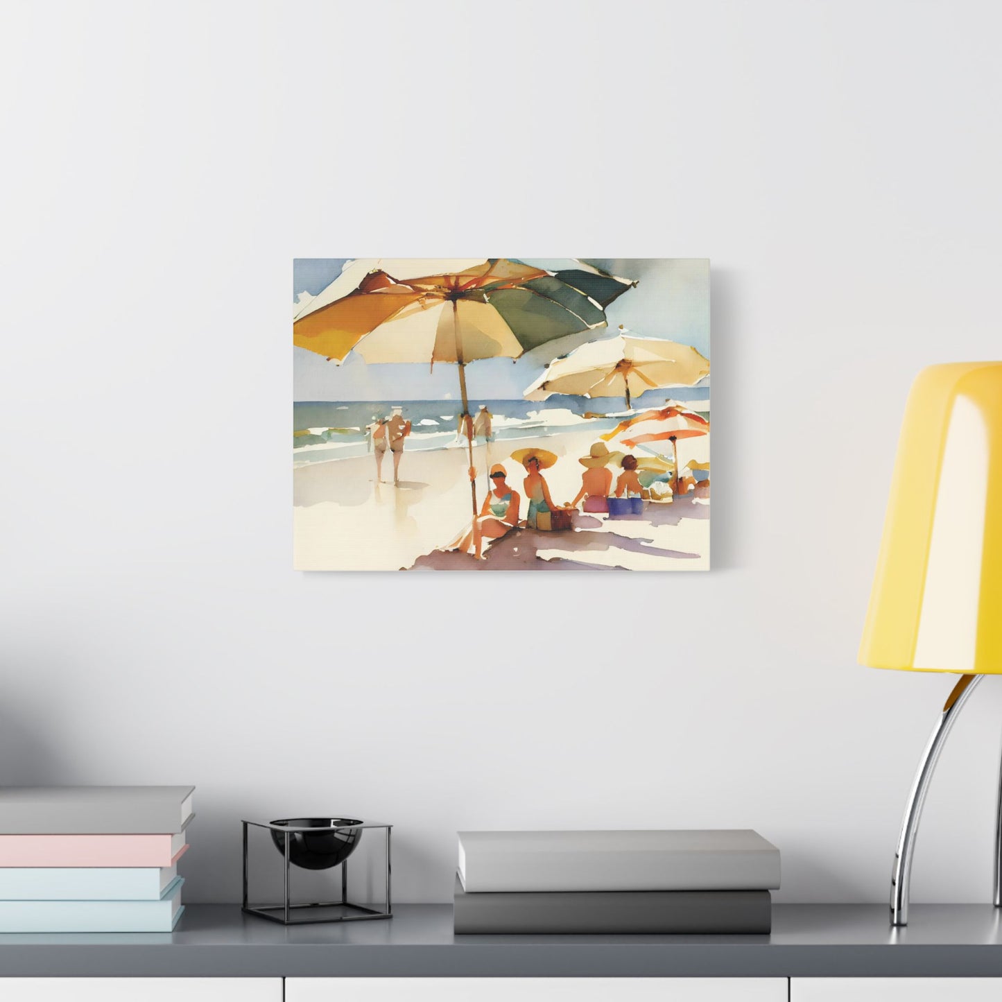 On the Beach- Art- Gallery Wrapped- Satin Stretched Canvas Gallery Wraps - No Frame Needed