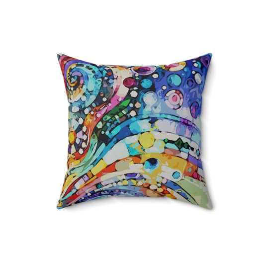 Rolling Waves Faux Suede Square Pillow