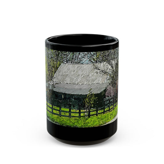 Mountain Barn- 11 oz or 15 oz Ceramic Black Mugs