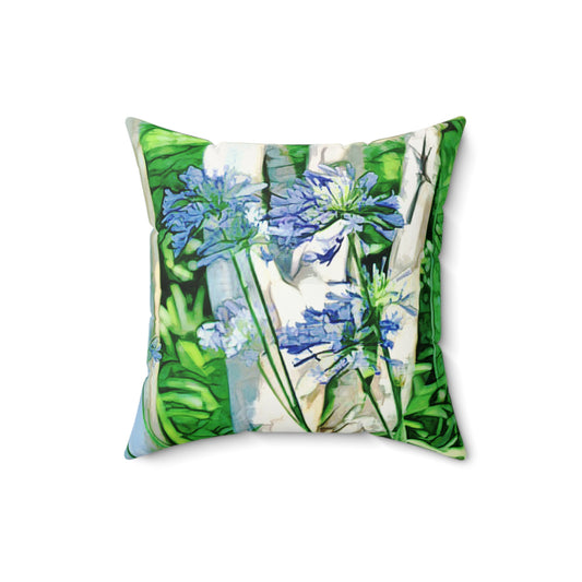 Savannah Flowers - Faux Suede Square Pillow