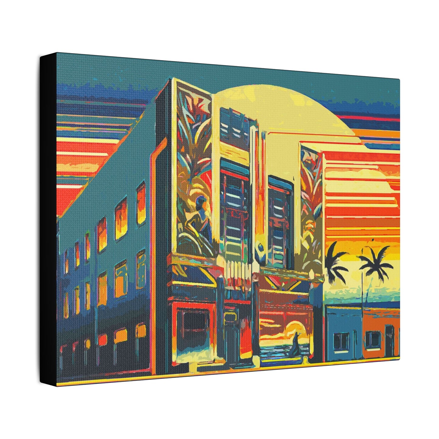 Art Deco Theatre- Art- Gallery Wrapped- Satin Stretched Canvas Gallery Wraps - No Frame Needed