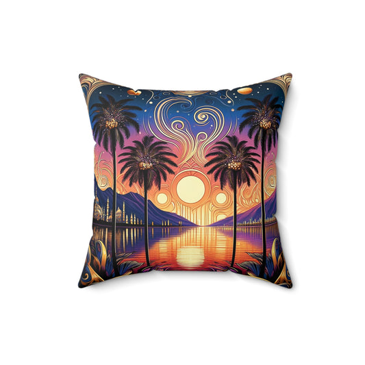 Tropical Dream Faux Suede Square Pillow