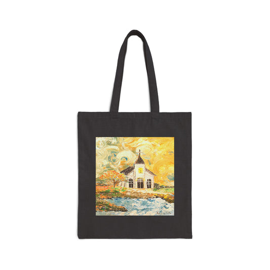 "Coastal Church" Stylish Cotton Canvas Tote Bag