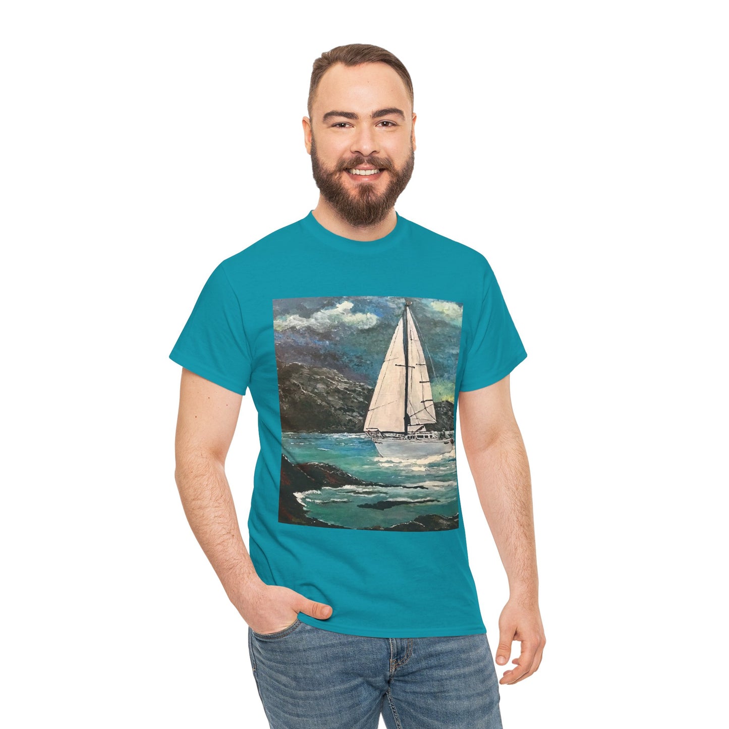 Tropical Sailing - Amazing Unisex Heavy Cotton Short Sleeve Tee Shirts!