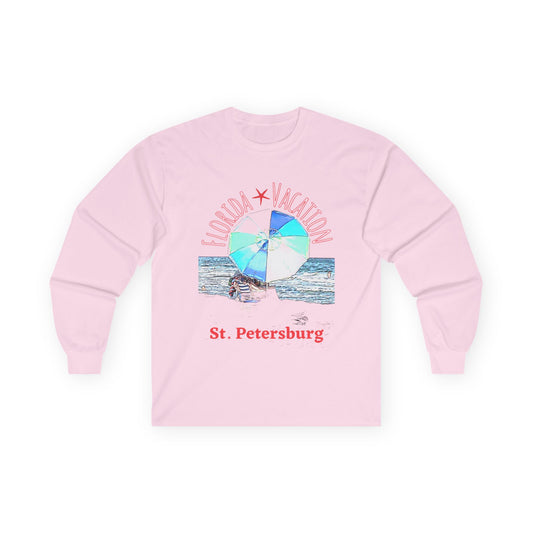 "Florida Vacation St. Petersburg" Long Sleeve Casual Unisex Tee Shirt