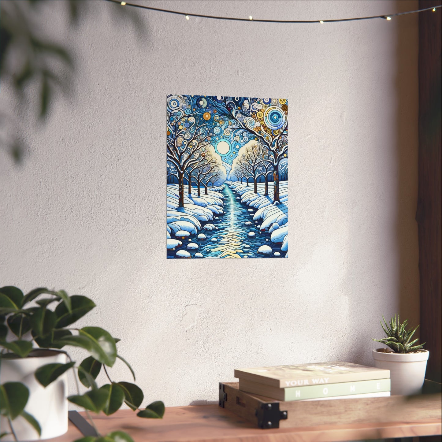 Winter Stream- Art- Giclée Technique Fine Art Posters- No Frame