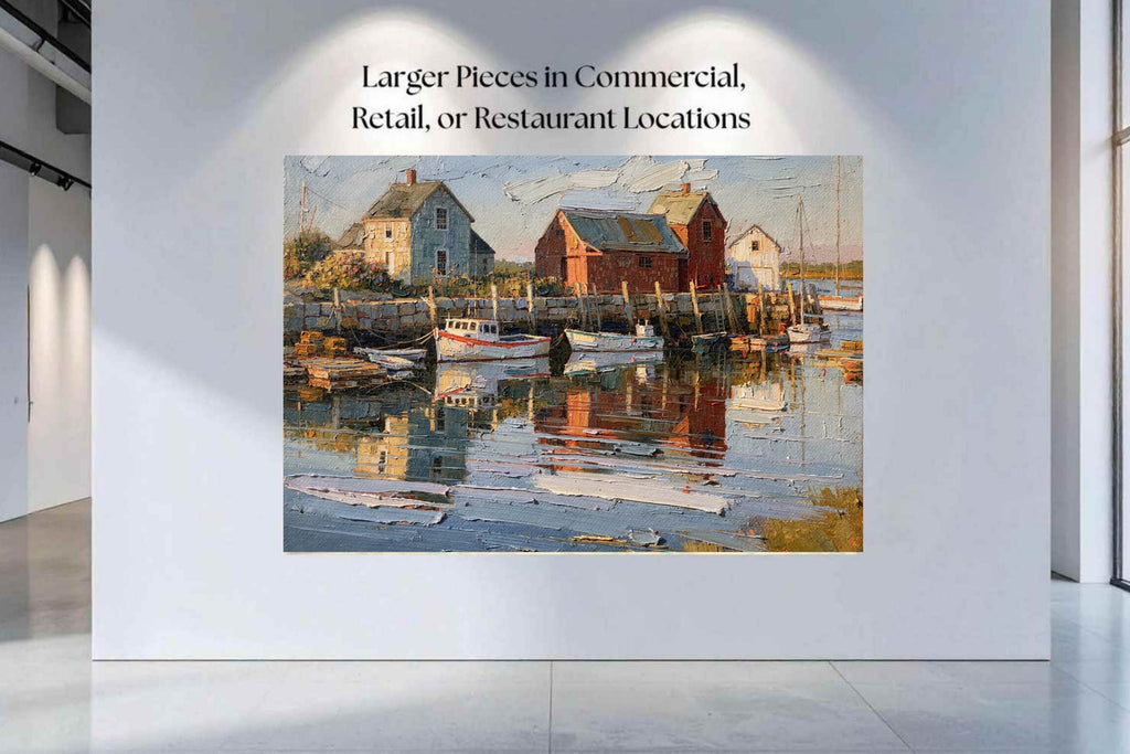 New England Boating| Coastal Homes and Ships Art| Giclee Paper- Wood- Metal- Canvas