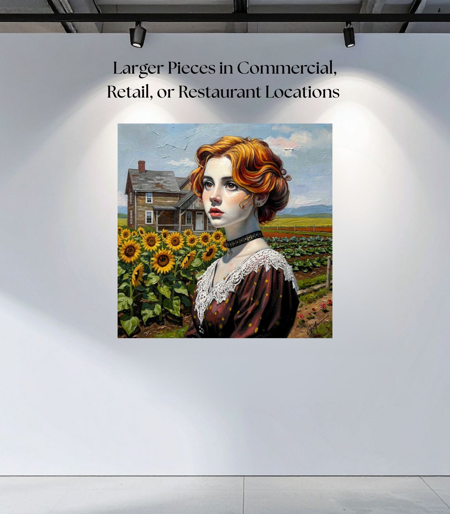 Vintage Farm Girl| Harvest Art| Giclee Paper- Wood- Metal- Canvas