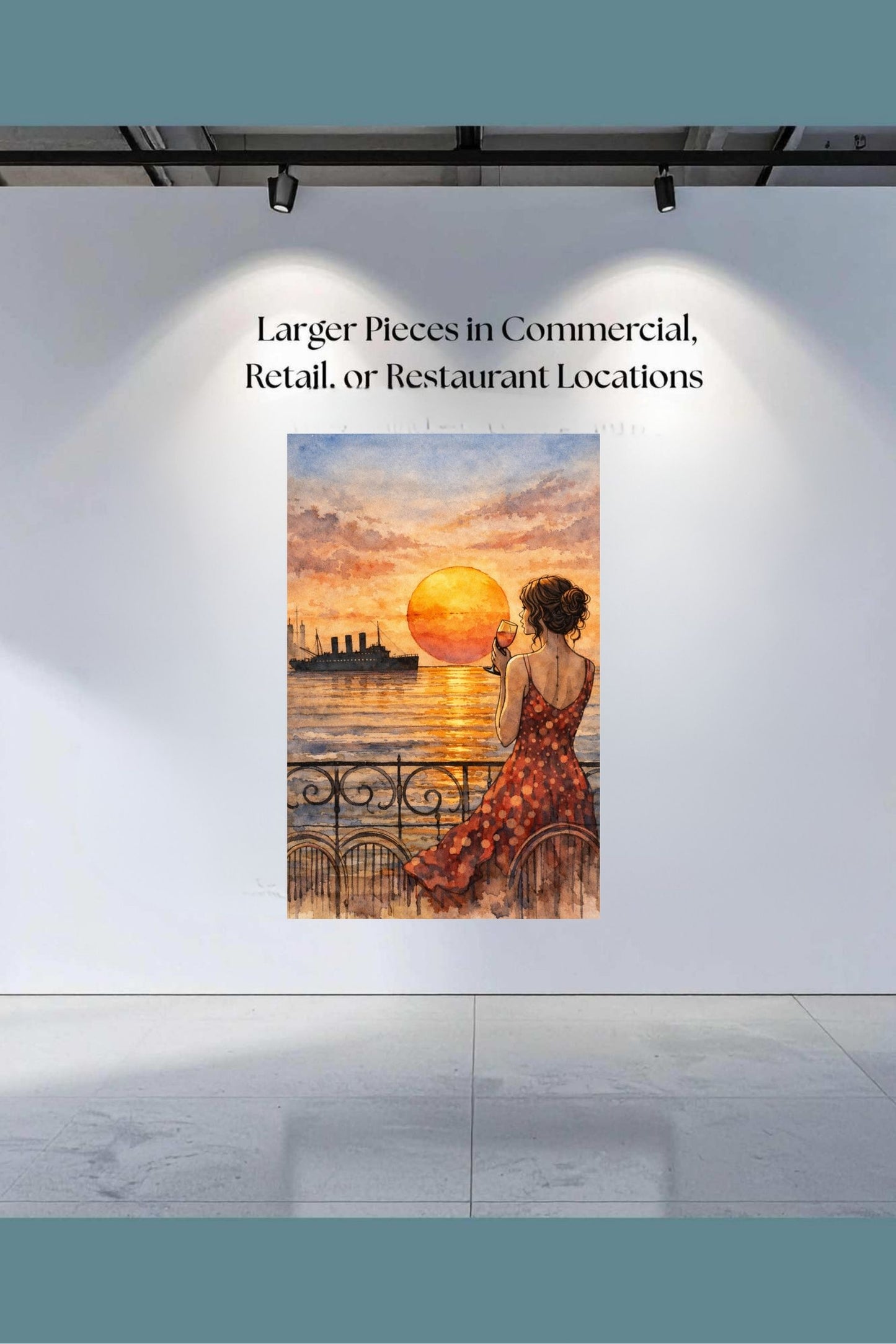 Sunset Views Of Caribbean Ship| Coastal Ocean Art. Giclee Paper- Wood- Metal- Canvas