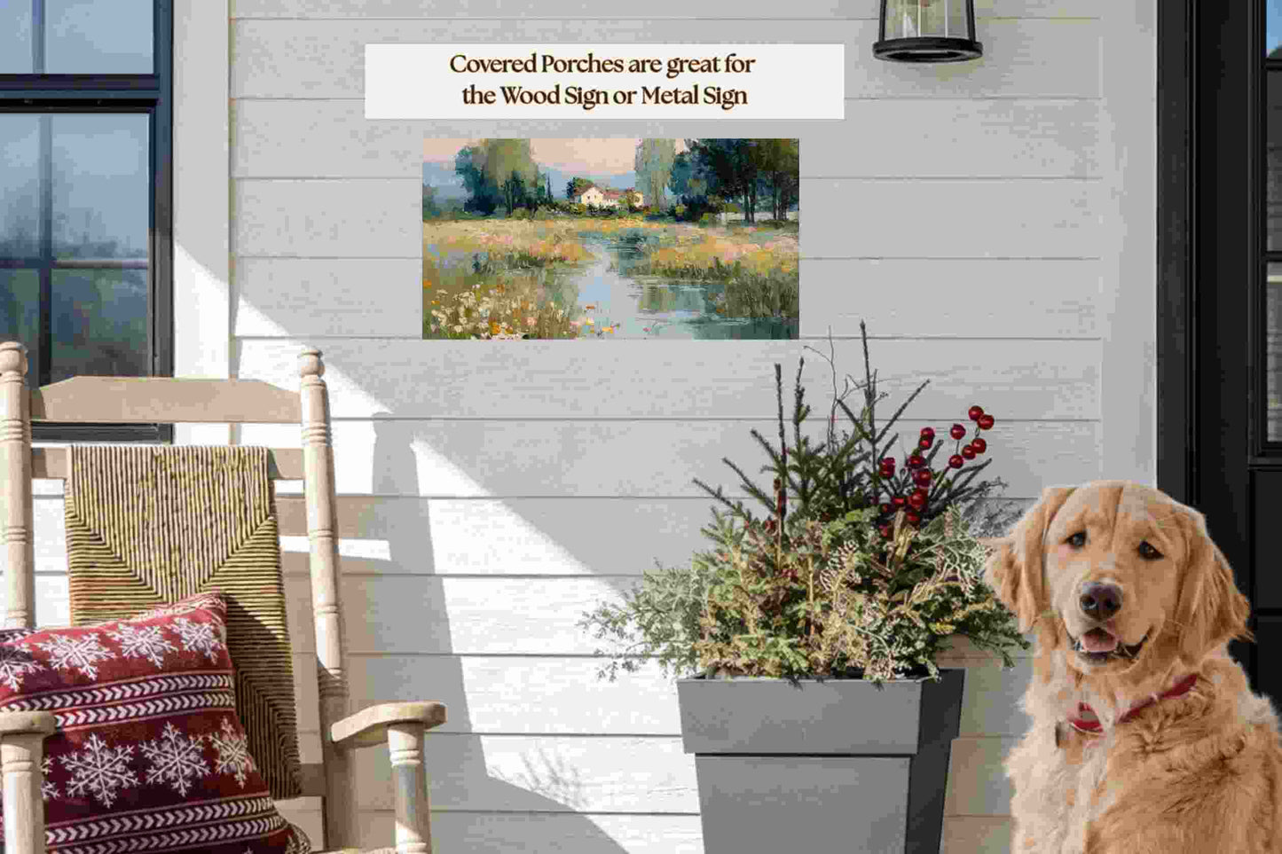 Gentle Waters Cottage |Impressionist Print| Stream and Wildflower Art| Cottage Garden Wall Art| Giclée on Canvas, Wood, Metal & Fine Art Paper