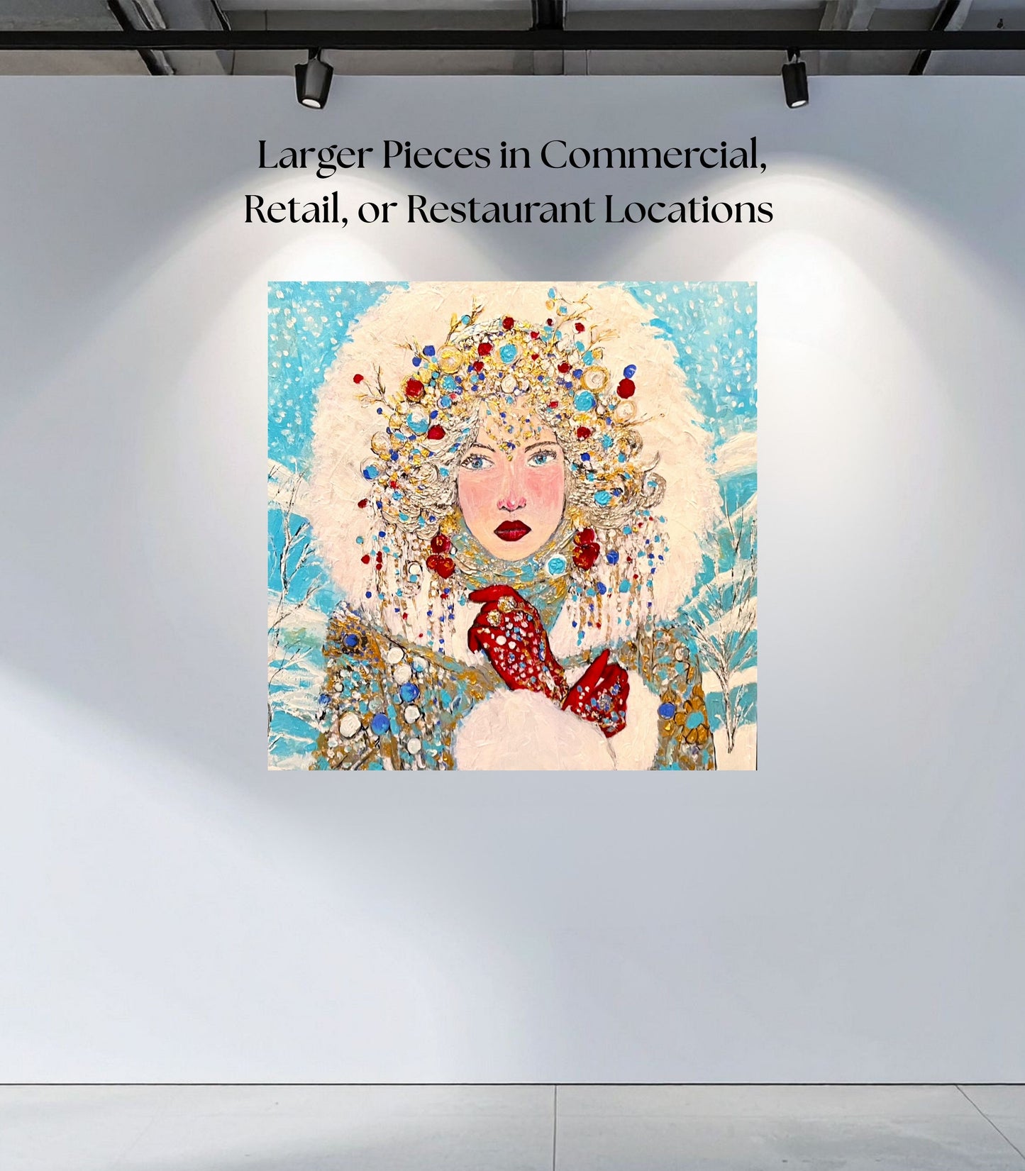 The Queen of Winter| Snow Beauty| Jewel Art| Giclee Paper- Wood- Metal- Canvas