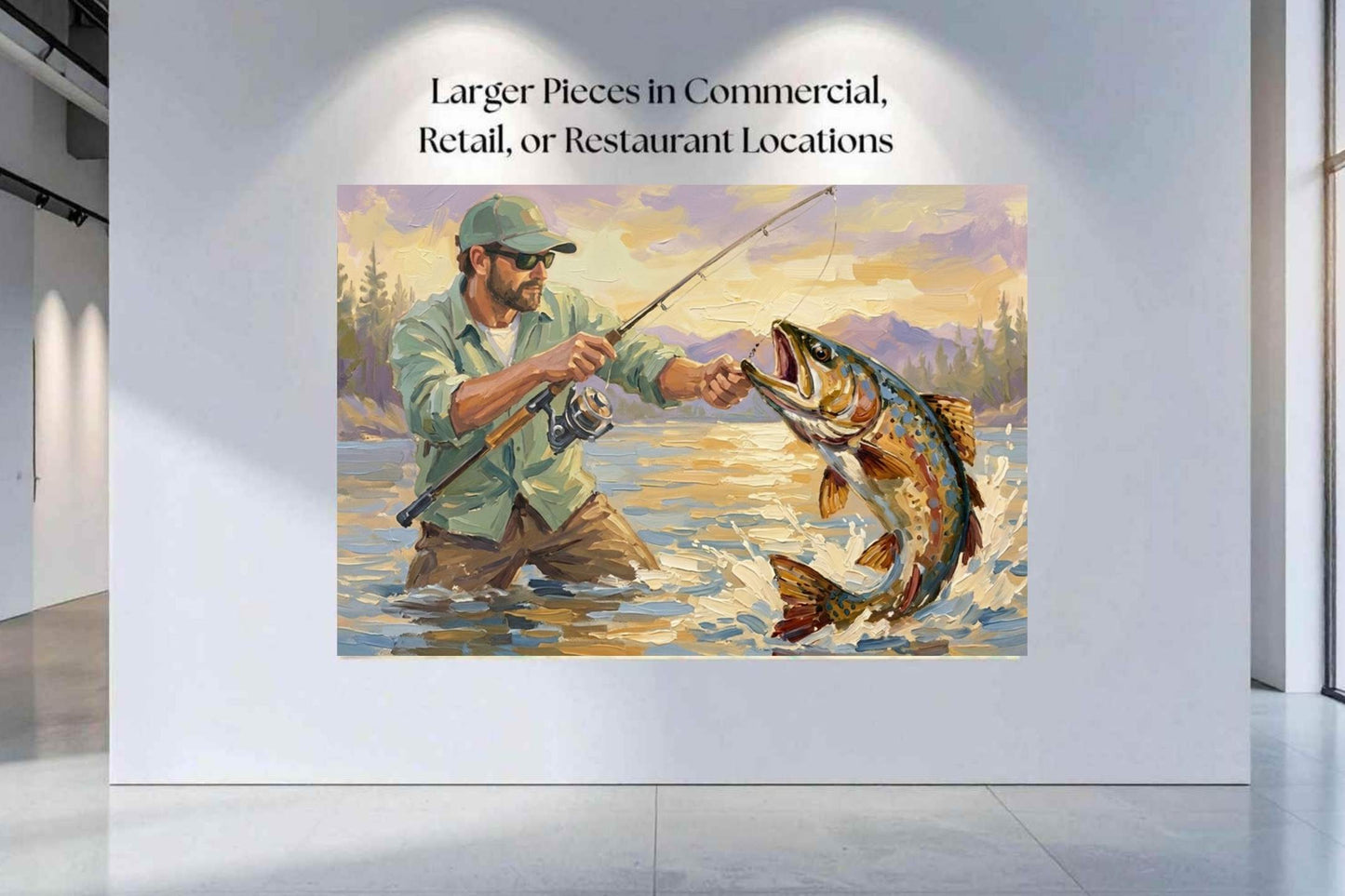 The Big Catch | Fisherman and Trout Art | Giclée Paper • Canvas • Wood • Metal Panels