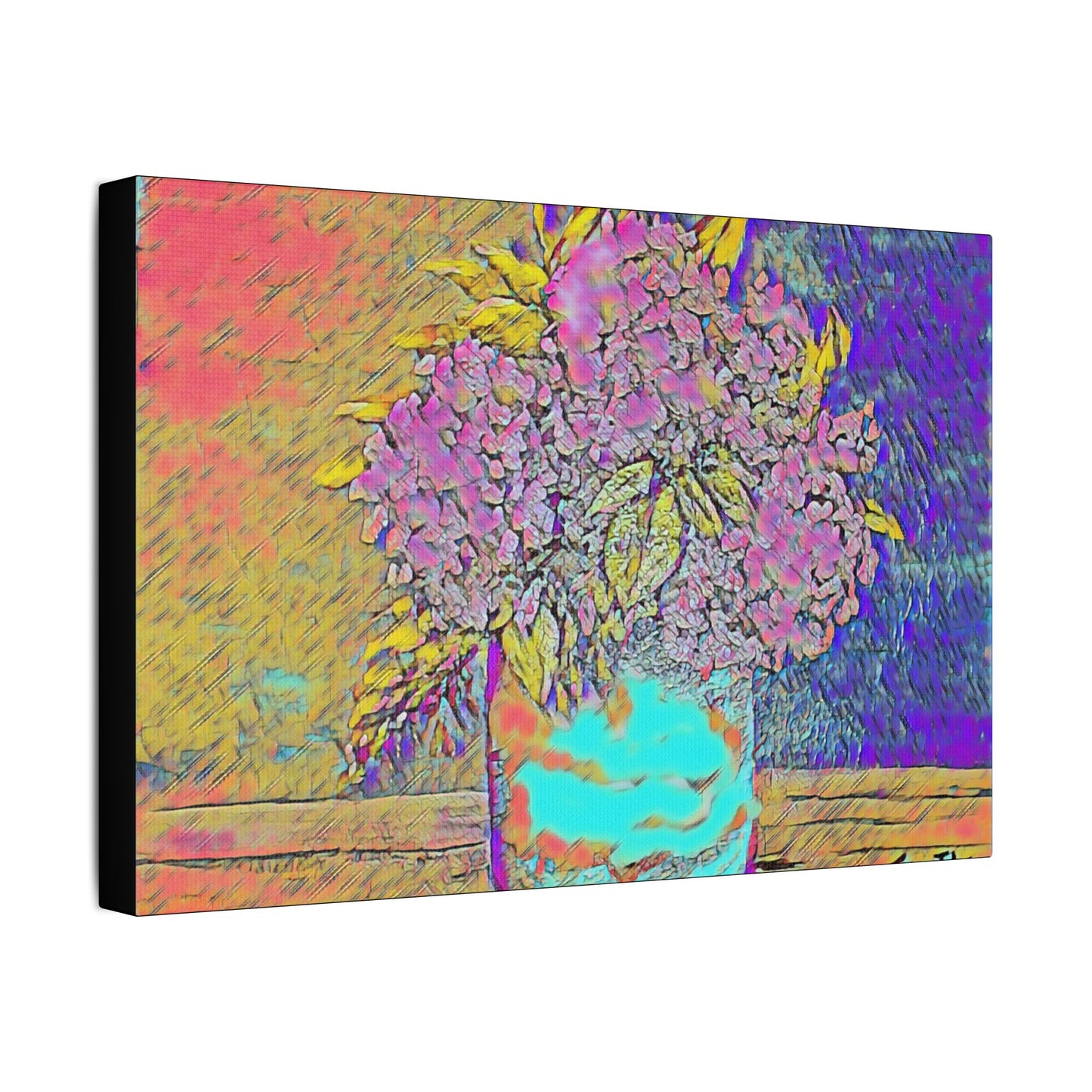 Old Fashion Hydrangeas - Art- Gallery Wrapped- Satin Stretched Canvas Gallery Wraps - No Frame Needed