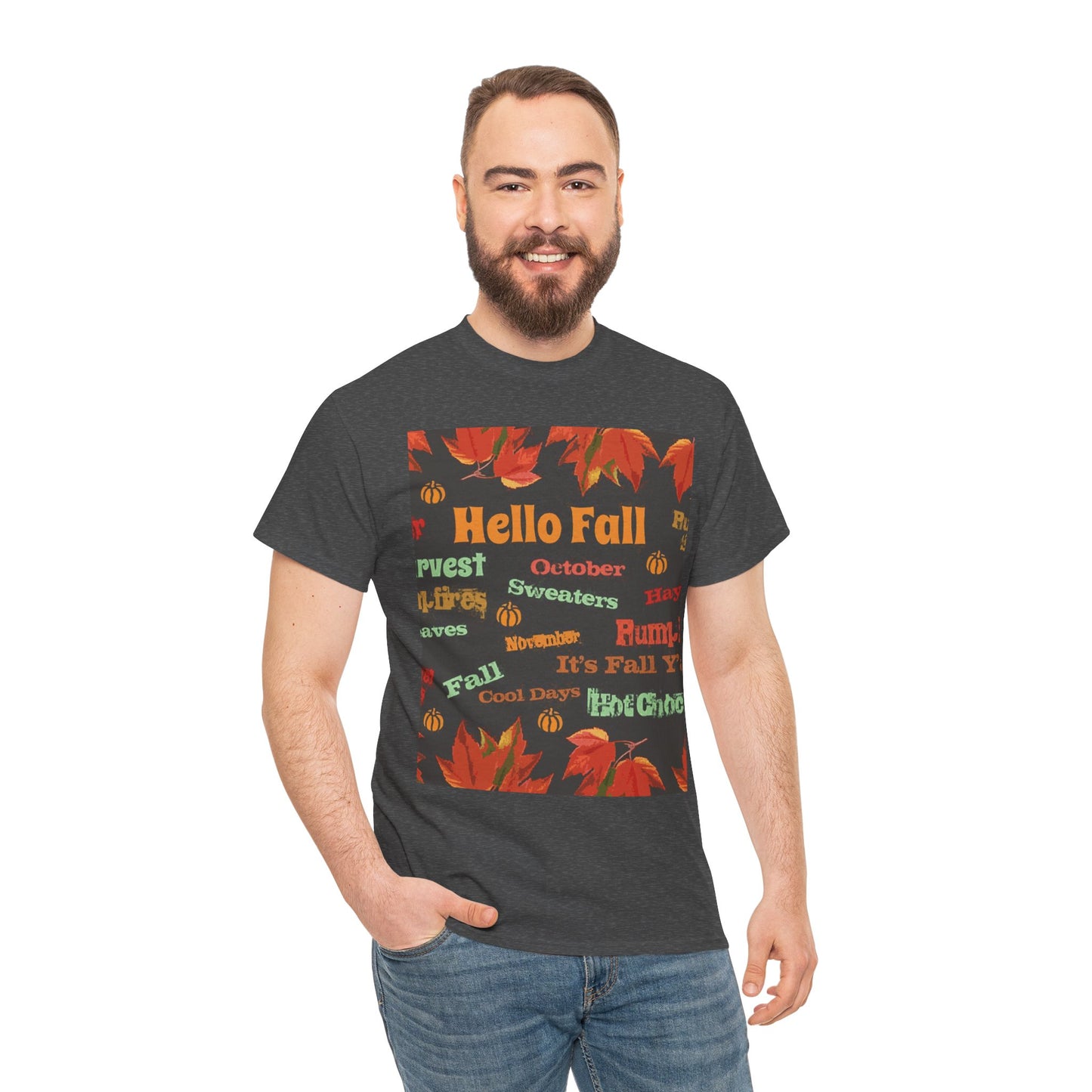 Hello Fall -Amazing Unisex Heavy Cotton Short Sleeve Tee Shirts!