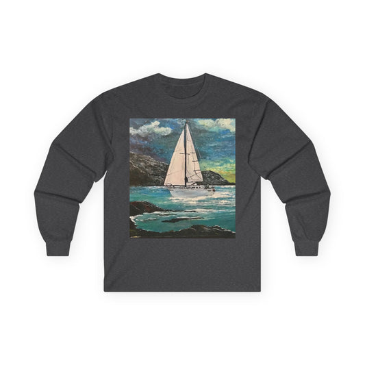 "Tropical Sailing" Long Sleeve Casual Unisex Tee Shirt