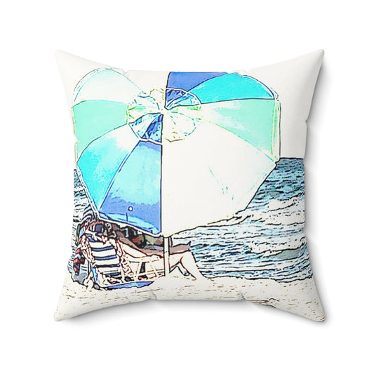 Beach Talk -Faux Suede Square Pillow
