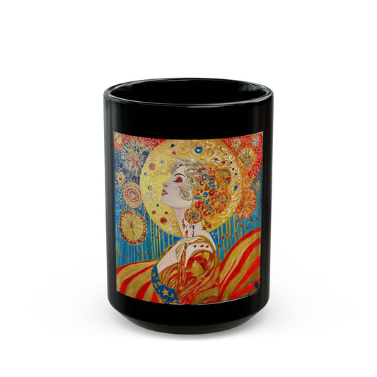 Miss Libery - 11 oz or 15 oz Ceramic Black Mugs