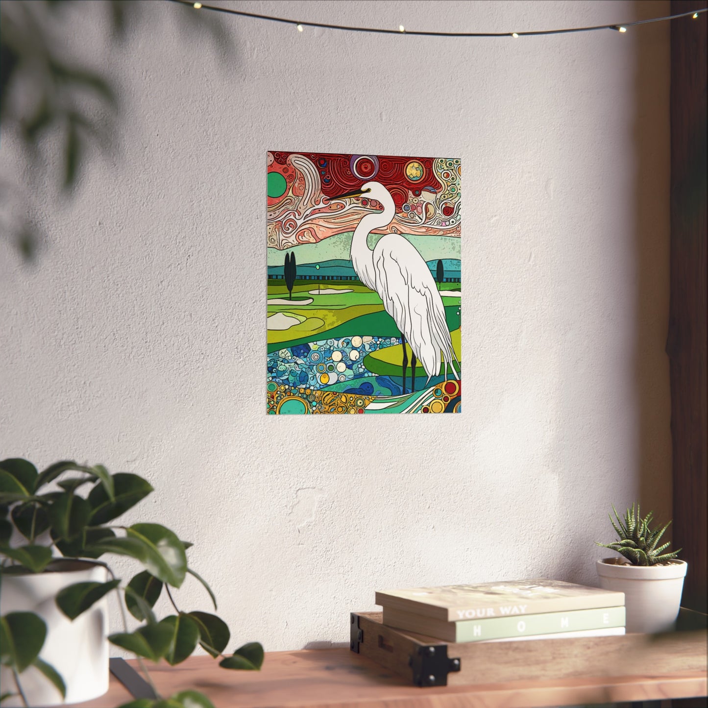 Florida Egret Art- Giclée Technique Fine Art Posters- No Frame