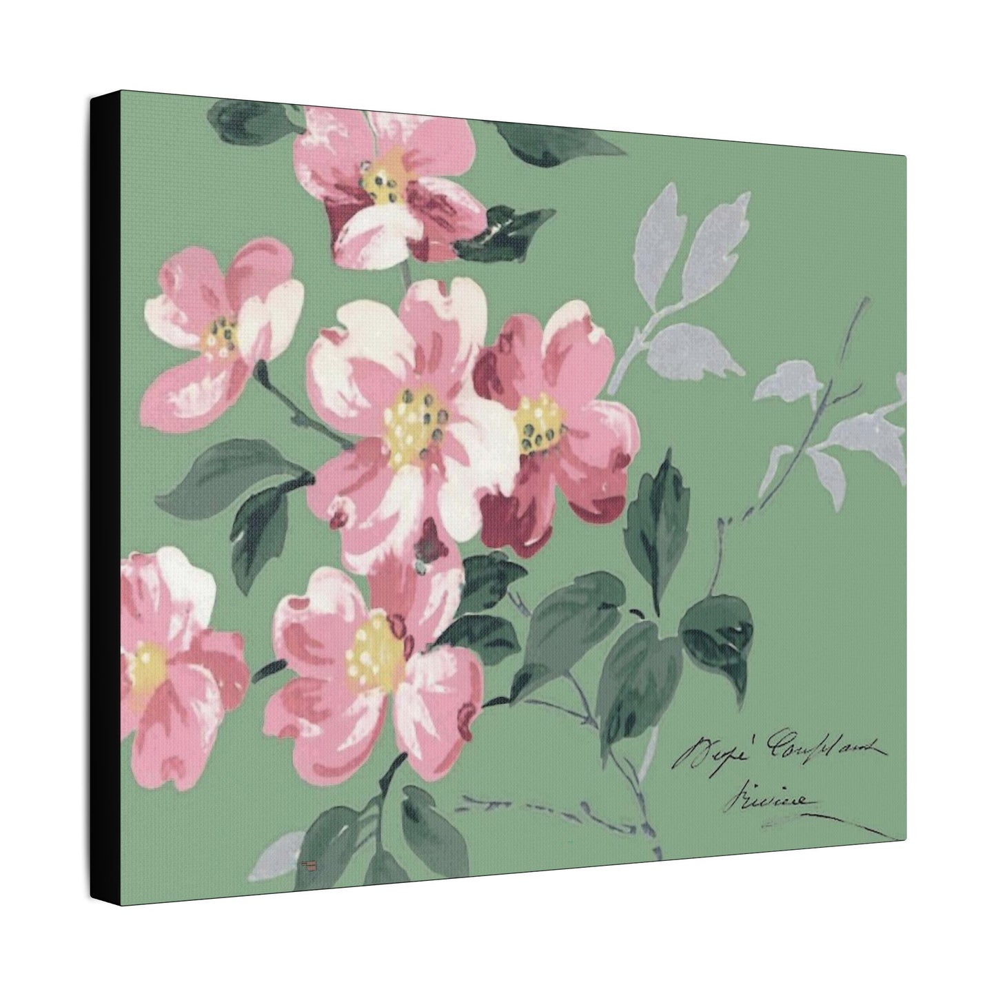 Pink Dogwood Art- Gallery Wrapped- Satin Stretched Canvas Gallery Wraps - No Frame Needed