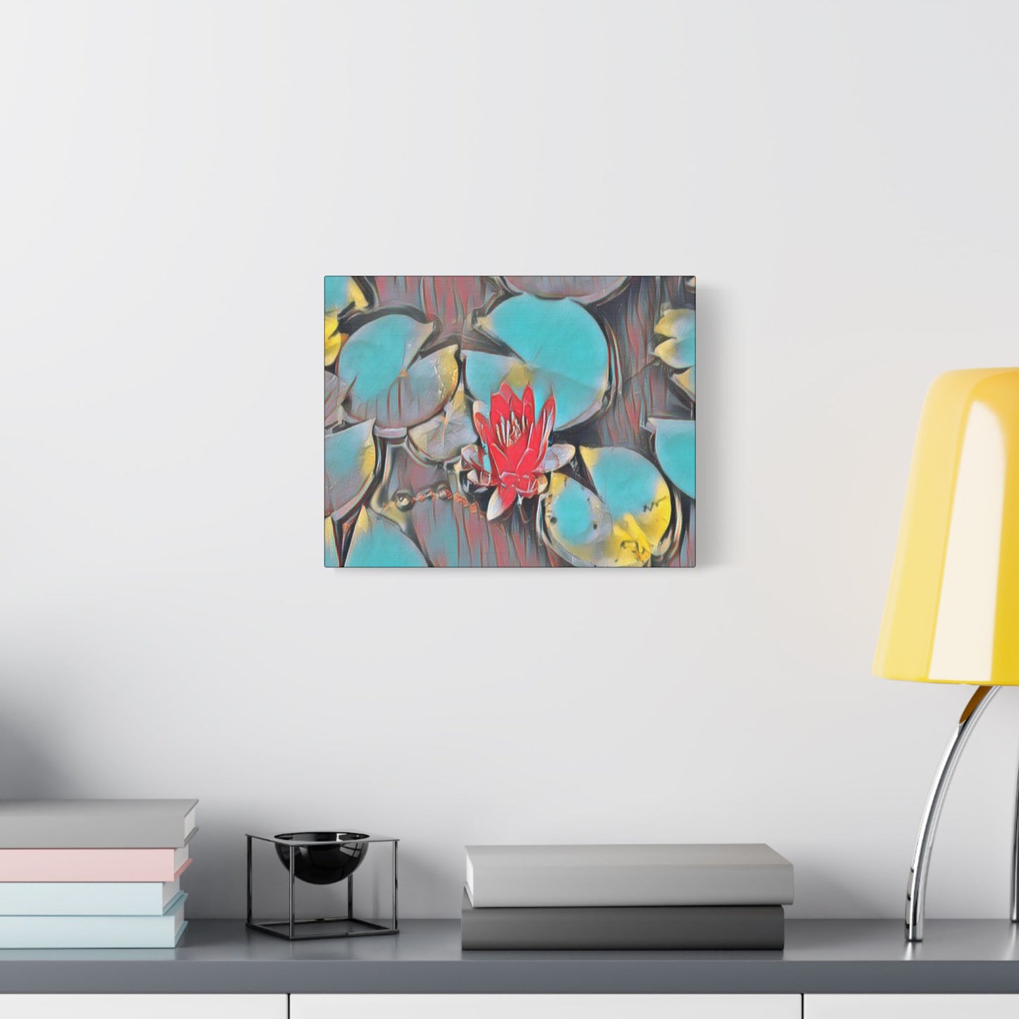 Water Lily Art- Gallery Wrapped- Satin Stretched Canvas Gallery Wraps - No Frame Needed